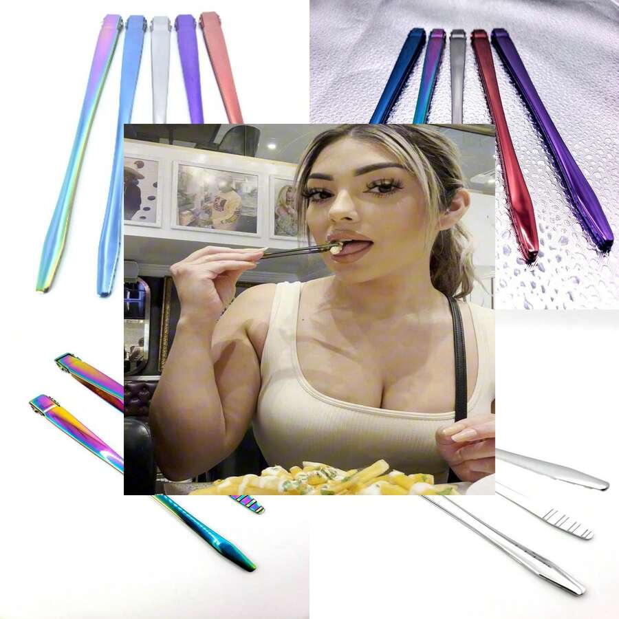 Introducing... Choaf! Enjoy Finger Free, Mess-Free, Germ Free Eating! Chopsticks Cutlery Reusable Utensil Tableware Stainless - Blue - View 1