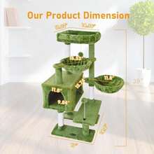 KIYUMI Árbol para Gatos Condominio Torre para Gatos con Poste Rascador De Sisal para Gatos Interiores Árbol para Gatos Muebles para Gatos con Hamaca Perca Y Pelota para Gatitos Juguetes Cen - como en la foto - Ver 2