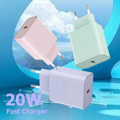 Compatible With IPhone 17 16 Fast Charger, 20W PD Charger Compatible With IPhone Quick Charger, USB C Power Charger Plug Supply, EU Plug Christmas Gifts, & Reliable USB C Plug