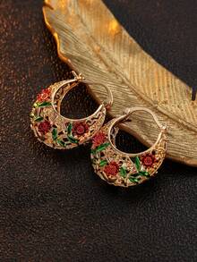 波西米亚风镂空金属不对称耳环，派对、周年纪念礼物、情侣耳环的完美之选