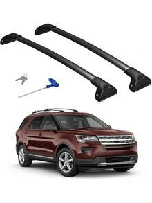 300lbs Roof Rack Cross Bars Compatible With Ford Explorer 2016-2019 Limited/XLT/Sport/Platinum,Heavy Duty Aluminum Roof Rails Crossbars Rooftop Cargo Basket Carrier Luggage Black - A.適用於探險家 2016-2019 - 查看 10