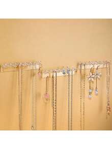 项链、手链、耳环、戒指首饰收纳架，透明壁挂式展示架，适用于梳妆台、镜柜，多功能挂钩，首饰收纳挂钩，适用于宿舍、夏季收纳整理、返校礼物 - 彩色 - 查看 2