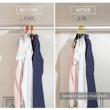 Premium All Black Velvet Pants Hangers With Adjustable Clips (Pack Of 20) Slim Skirt Hangers- Non Slip Felt Outfit Dress- Black Hooks,Space Saving Shirt Clothes -END - 黑色/金色 - 查看 5