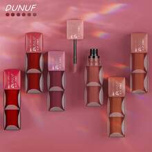 DUNUF 1pcs Matte Velvet Lip Gloss , Easy To Color, Lip Gloss, Waterproof, Sweat-Proof, Non-Stick To Cup, Non-Fading, Long-Lasting, Exquisite, Suitable For Gifts, Festival Makeup, And Performance Makeup - 彩色 - 查看 9