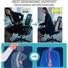 Almohada de apoyo lumbar inflable para asiento de viaje y silla de oficina, almohada de apoyo de espalda para avin y coche, almohada lumbar para aliviar el dolor de espalda baja y mejorar la postura - gris - Ver 3