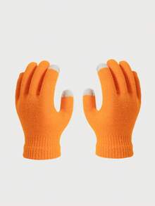 1 Pair Assorted Candy Color Men's Solid Touchscreen Gloves, Warm And Versatile For Autumn/Winter Daily Wear And Outings Winter Head Warmer