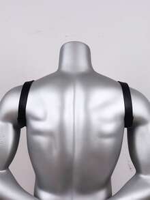 1pc Men's Black PU Leather Criss-Cross Suspenders Looks Of Party Season Picks