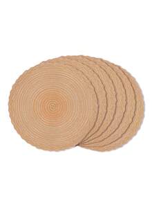 Covorașe rotunde împletite din poliester, 2 buc/4 buc/6 buc, 15 inci, lavabile, antiderapante, rezistente la căldură, potrivite pentru decorul casei, primăvara, exteriorul, sărbătorile, petrecerile, Crăciunul