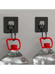 5pcs Strong Adhesive Hooks Kitchen Wall Hooks (Max) Nail-Free Adhesive Coat Hangers With Stainless Steel Hooks Reusable Practical Towel Shower Cap Hooks - Black - View 4