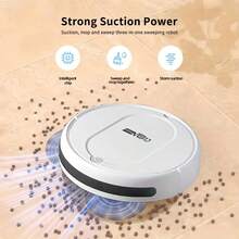 Three In One Vacuum Cleaner, Suitable For Floor Cleaning, Pet Hair Cleaning, Paper And Garbage Cleaning, Multi-Functional Robot Vacuum Cleaner, 1500Pa Suction, 150 Minute Battery Life, Powerful Cleaning Upgraded - Black - View 3