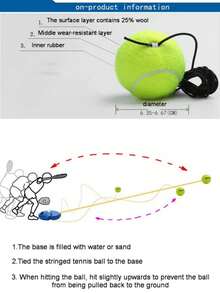Tennis Trainer Rebounder Baseboard With Long Rope Perfect Solo Self-Study Equipment Practice Training