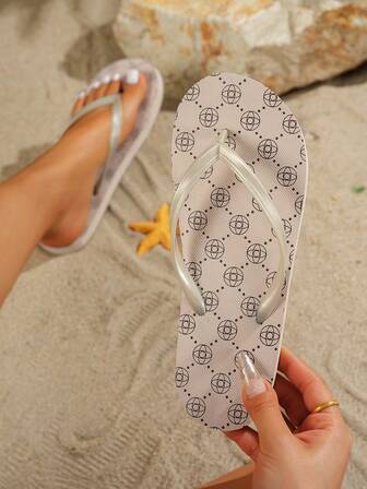 Women's EVA Flat Flip Flops, Non-Slip Beach Sandals, Comfortable & Fashionable For Summer, Holiday, Beach, Shower