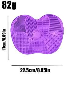 1/2 szt. Silikonowa mata do czyszczenia pędzli do makijażu, podkładka do czyszczenia pędzli do makijażu z przyssawką, podkładka do czyszczenia makijażu, przenośne narzędzie do czyszczenia pędzli do makijażu, silikonowa podkładka do czyszczenia pędzli do makijażu w kształcie jabłka, gąbka do makijażu, puderniczka, odpowiednia do podróży, domu, szkoły, akademika dla dziewcząt, wakacji, imprezy