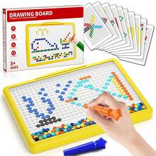 HENGPHY Magnetic Dots Board Kids Toys For 3 4 5 6 Years Olds Toddlers, Color Shape Pattern Art Pad Magnetic Drawing Board, Magnetic Dot Art With Magnetic Pen, Montessori Preschool Education Travel Toys, Magnetic Dot Art Fine Motor Skills Toy, For Boys Girls Christmas Birthday Gifts - Yellow - View 9