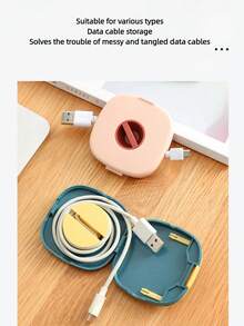 1 Pc ABS Square Cable Winder, 1 Pc Portable Rotatable Data Cable & Earphone Winder (With Phone Holder), 1 Pc Charging Cable Storage Box, 1 Pc Cable Management Organizer