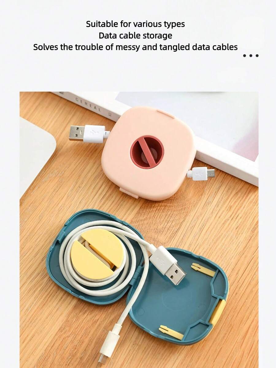 1 Pc ABS Square Cable Winder, 1 Pc Portable Rotatable Data Cable & Earphone Winder (With Phone Holder), 1 Pc Charging Cable Storage Box, 1 Pc Cable Management Organizer