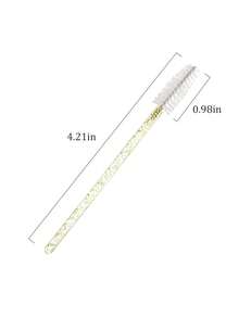 100支睫毛膏刷棒 水晶眉刷（適用於睫毛接種） 粉色睫毛刷（附收納盒） 眉刷 眼影刷 螺旋刷 贈品 - 金色 - 查看 17