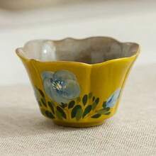 1pc Hand-Painted Camellia Ceramic Tea Cup With Saucer, Chinese Style Drinkware, Home Teacup, 50ML