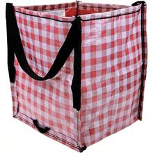 Heavy Duty Storage Tote Bag 22Gallon Rugged Woven Polypropylene Moving Bag Reusable SelfStanding Design Holds Up To 500 Pounds Single Gingham Red