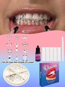 novani 90Pcs DIY Teeth Gems Kit(With Glue) (No Uv Lamp), Fashionable Gems For Teeth ,Professional Tooth Gems,Th Jew,Els Crystal Reflective Tooth Gems For Teeth Starter Kit