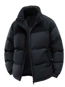 Men's Jacket, Colorblock Detachable Hood Jacket For Men, Fashionable Casual Loose Fit Sportswear, Large Pocket Design, Winter