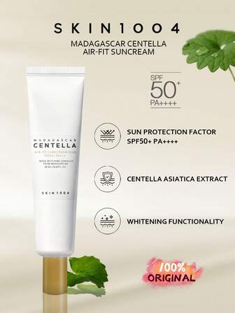 SKIN1004 Madagascar Centella Air-Fit Suncream 20ml, SPF50+ PA++++ ,Gentle Formula,Soothes & Repairs Skin,Lightweight, Fluid Lotion,Non-Greasy & Fresh Feel,Full Sun Protection,For Sensitive Skin,All SKIN.20ml/0.67fl.Oz|K-Beauty,Korean Makeup
