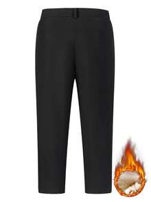 بنطلون شتوي للرجال مصنوع من الجرافين دافئ وناعم، بنطلون خارجي للرياضة والترفيه مقاوم للرياح مصنوع من الكشمير الدافئ، ذو ساق مستقيمة، مناسب للياقة البدنية والجري والأنشطة الخارجية الأخرى.