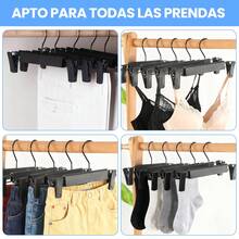 30piezas/50piezas  Ganchos para Pantalones, Gancho con Pinzas Antideslizante, Ajustable Ganchos para Ropa, Perchas para Roap Ahorradores de Espacio con Gancho Giratorios 360°, para Pantalones, Faldas y Toallas (Negro) - 50 piezas/Negro - Ver 11