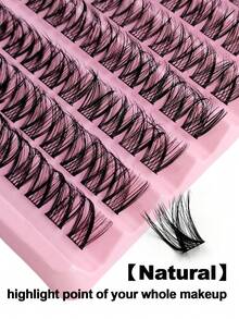 Rikuaild 120 Cachos de Cílios Naturais Cruzados e Esvoaçantes, Cachos de Cílios Diários DIY, Extensões de Cílios Fofos, Macios e Confortáveis, Fáceis de Usar