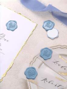 20/30/50/100 Pcs Winter Wax Seal Stickers, Wedding Invitation Envelope Seal Stickers, Self Adhesive Envelope Seals, Perfect For Wedding, Invitation, Envelopes, Gift Wrapping, Christmas Gift - Dusty Blue - View 7