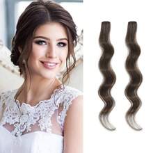 2PCS Clip In Bangs Front Side Bangs Set Long Temples Side Air Bangs Synthetic Hair 18Inch - Multicolor - View 8