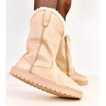 Beige Snow Boots With Embroidery On The Upper Darena - Beige - View 3