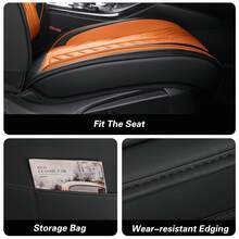 Nappa Leather 5 Seat Luxury Car Seat Covers Full Set Cushion Protector Fit Single Front Seats And Solid Bench 40/60 50/50 60/40 Split Bench Back Universal Fit For Most Cars 4 Season Use - trái cam - Xem 6