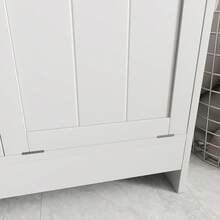 Kleankin Laundry Cabinet, Bathroom Cabinet With 2 Tilt-Out Hampers, Modern Laundry Storage Cabinet For Washroom, White - trắng - Xem 9