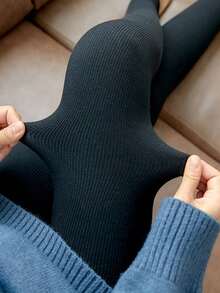 120G/200G/300G 竖条纹纯色保暖紧身裤，厚款保暖压缩紧身裤，适合秋冬季，适合 -5°C~25°C