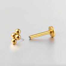 Giga 1 buc ASTM F136 titan mini 3 mărgele cluster fără fir labret piercing buză spate plat șuruburi cartilaj tragus helix conch cercei stud nas piercing bijuterii clasice