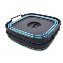 10L 2.64 Gallon Collapsible Dishpan With Draining - Foldable Washing Basin - Portable Dish Washing Tub - Space Saving Kitchen Storage Tray 1, Black - 2 + Grey/Thiên thần biển - Xem 3