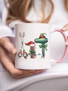 1 taza de café de 11 onzas con diseño de sombrero navideño y tijeras, regalo único navideño para estilistas y profesionales de la belleza, decoración navideña, regalo divertido para cumpleaños y fiestas, opción ideal para amigos, accesorios para bares de café, reutilizable, lavar a mano, opción ideal para bebidas calientes y frías, taza de bebida de invierno, recuerdo familiar, regalo del Día de San Valentín, boda, ceremonia de graduación - Multicolor - Ver 8