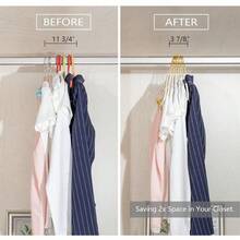 Premium All Black Velvet Pants Hangers With Adjustable Clips (Pack Of 20) Slim Skirt Hangers- Non Slip Felt Outfit Dress- Black Hooks,Space Saving Shirt Clothes -END - 象牙色/金色 - 查看 4