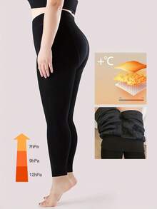 YXY 200克女士黑色保暖内衬紧身裤，保暖舒适，百搭通勤七分裤，适合秋冬季节穿着，舒适保暖 - 黑色 - 查看 14