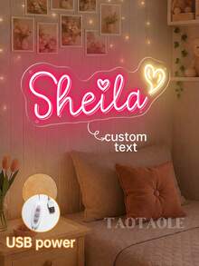 Insegna al neon personalizzata con nome, decorazione da parete personalizzata, decorazione per matrimonio, insegna al neon con nome, insegna al neon a LED per adolescenti, regali personalizzati, decorazione da camera da letto, decorazione per la casa, luce a LED USB, regalo di compleanno, da regalare a lui o a lei, Festa dei Giovani, Festa del Papà, Cerimonia di Laurea, Matrimonio, Soggiorno, Camera da letto, Ufficio