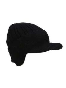 1pc Men's Ear Protection Knit Hat - With Visor & Chin Strap, Acrylic Warm Winter Cap For Outdoor Travel, Hiking, Fishing - Hand Washable, Hiking Headwear, Travel Headgear, Stylish Headwear Headgear - Multicolor - View 10