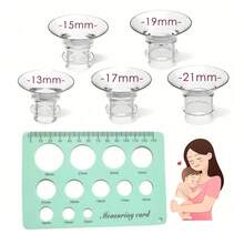 10pcs Flange Adapter Kit, Includes 13/15/17/19/21mm Silicone Breast Pump Flange Inserts, Fits 24mm Electric Breast Pump Flanges, Essential Breastfeeding Accessories For New Moms - Multicolor - View 9