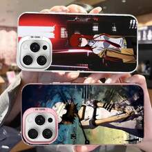 Anime Series S-Steins-Gate Phone Case Cover Compatible With  17 16 15 14 13 12 11 Pro Max Plus Color Silver Cover, Cover Compatible With  17 Case,  17 Pro Case,  17 Pro Max Case