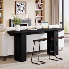 Tribesigns Table Console pour Couloir, Console Entree Longue Et Étroite De 160 Cm, Couleur Noire, Table d' entrée Fine en Bois pour Salon, Derrière Le Canapé, Couloir, Hall D'entrée, Vestibule - Noir - Voir 6
