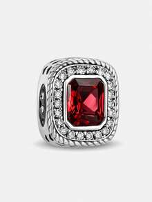 1PC 925 Sterling Silver Fashionable Colored Gemstone Beads Pendant Charm Suitable For Bracelets DIY Women's Jewelry - Silver - View 10