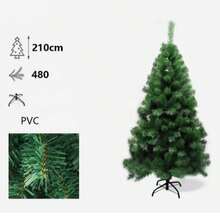 Neuer PVC-Weihnachtsbaum, künstlicher Weihnachtsbaum, PVC-Hartholzbaum, grüner Weihnachtsbaum, 60 cm, 90 cm, 120 cm, 150 cm, 180 cm, 210 cm Baumdekoration, geeignet für Weihnachtsdekoration zu Hause, im Garten, im Einkaufszentrum, im Restaurant - Grün - Übersicht 16