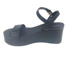 Sandália Anabela Plataforma Feminino -  Beira Rio  Simples    elegante    Fivela    sandalia  Escritório    Primavera Verão - Preto - Visão 2