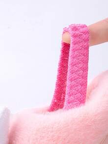 1 par de pantuflas para niños de interior, diseño de oso lindo, cálidas y antideslizantes, adecuadas para niños, niños pequeños, otoño/invierno - Rosa - Ver 5