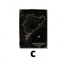 1pc Nurburgring Race Track Map Design Area Rug, Rectangle Polyester Knit Fabric Carpet, Fade Resistant Bedroom And Living Room Decor, Indoor Use